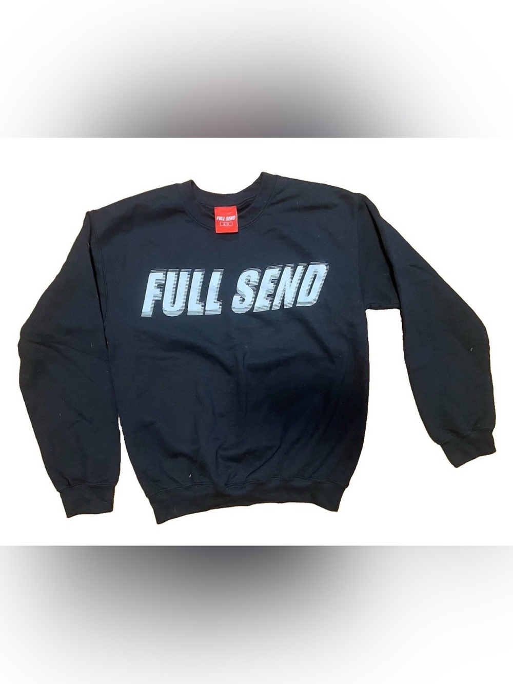 Full Send Nelk Boys Men’s Black Crewneck Sweatshirt - Bold Front Logo